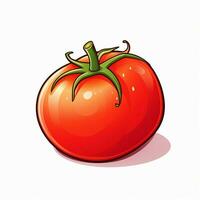 pomodoro 2d cartone animato vettore illustrazione su bianca sfondo foto