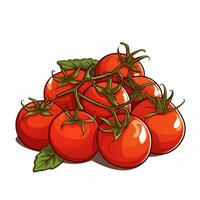 pomodori 2d vettore illustrazione cartone animato nel bianca backgroun foto