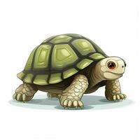 tartaruga 2d cartone animato vettore illustrazione su bianca sfondo foto