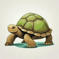 tartaruga 2d cartone animato vettore illustrazione su bianca backgroun foto