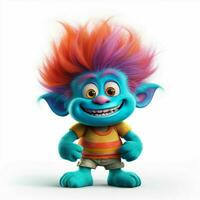 troll Bambola 2d cartone animato illustraton su bianca sfondo alto foto