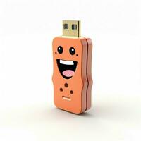 USB guidare 2d cartone animato illustraton su bianca sfondo alto foto