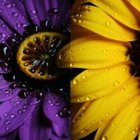 vivace giallo vs buio viola alto qualità foto
