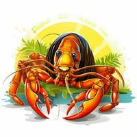 yabby 2d vettore illustrazione cartone animato nel bianca sfondo h foto