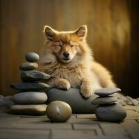 zen animali domestici perfezionamento il arte di rilassamento foto