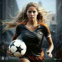 femmina calcio alto qualità 4k hdr foto