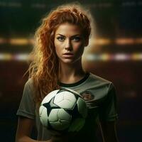 femmina calcio alto qualità 4k hdr foto