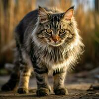 foto di gatto pieno tiro alto qualità hdr 16k ultra HD selvaggio