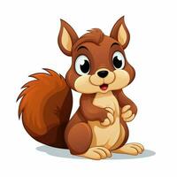 scoiattolo 2d cartone animato vettore illustrazione su bianca backgroun foto
