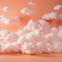 un' cotone caramella arancia sfondo con soffice nuvole foto