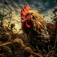 gallina selvaggio vita fotografia hdr 4k foto