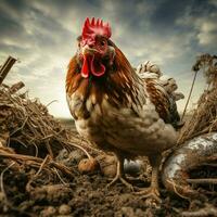 gallina selvaggio vita fotografia hdr 4k foto