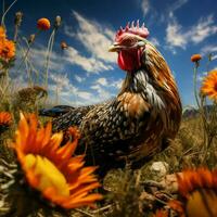 gallina selvaggio vita fotografia hdr 4k foto