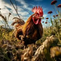 gallina selvaggio vita fotografia hdr 4k foto