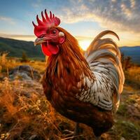 gallina selvaggio vita fotografia hdr 4k foto