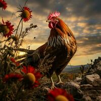 gallina selvaggio vita fotografia hdr 4k foto