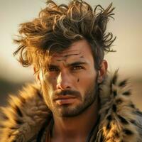 uomo capelli stile selvaggio vita fotografia hdr 4k foto