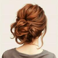 donna capelli stile realistico a partire dal didietro veiw foto