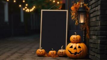 Halloween, zucca, promozione, bar, ristorante, ai generativo foto