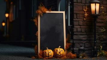 Halloween, zucca, promozione, bar, ristorante, ai generativo foto