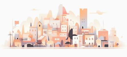 città paesaggio urbano urbano edifici illustrazione disegno, ai foto