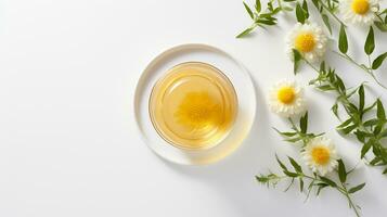 foto di un' crisantemo tè bevanda isolato su bianca sfondo. generativo ai