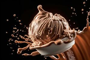 ai generativo foto di un' cioccolato ghiaccio crema