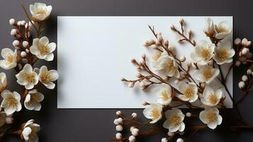 vuoto carta con fiori sfondo, superiore Visualizza foto