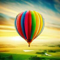 caldo aria palloncini prendere viaggiatori su un indimenticabile viaggio sopra il mondo ,ai generato foto