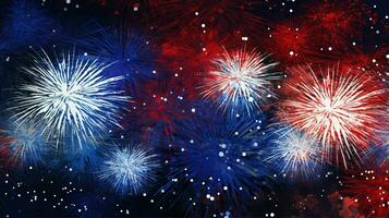 scintillante rosso blu bianca celebrazione fuochi d'artificio foto