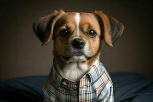 carino cane indossare camicia. ai generativo professionista foto