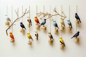 in modo univoco selezionati a mano minimalista Natale i regali per uccelli isolato su un' bianca sfondo foto