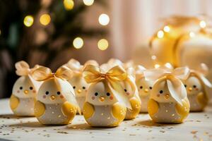 piccolo minimalista stile Natale i regali per conigli e criceti isolato su un' bianca sfondo foto