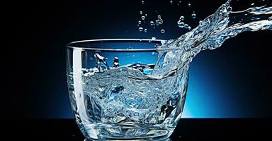 bicchiere di acqua essere pieno con acqua. creato con generativo ai foto