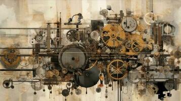 astratto fotografia nel steampunk stile, con ingranaggi e altro gadget foto