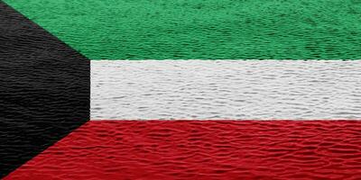 bandiera di stato di Kuwait su un' strutturato sfondo. concetto collage. foto