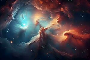 colorato spazio galassia nube nebulosa. stary notte cosmo. universo scienza astronomia. supernova sfondo sfondo. generativo ai foto