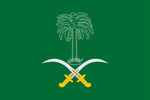 il ufficiale attuale bandiera e cappotto di braccia di regno di Arabia arabia. stato bandiera di Arabia arabia. illustrazione. foto