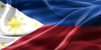 3d-illustrazione di una bandiera delle Filippine - bandiera sventolante realistica del tessuto foto
