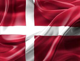bandiera della Danimarca - bandiera in tessuto sventolante realistica foto