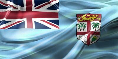 bandiera delle Figi - bandiera sventolante realistica in tessuto foto