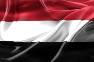 3d-illustrazione di una bandiera dello yemen - bandiera sventolante realistica del tessuto foto