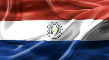 3d-illustrazione di una bandiera del paraguay - bandiera sventolante realistica del tessuto foto