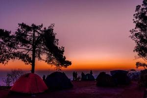 tenda turistica sulla collina di san pa kia a chiang mai, thailandia foto