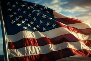 un' classico americano bandiera imposta il tono per memoriale giorno ai generato foto