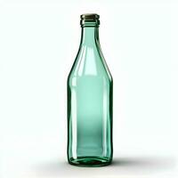 verde bicchiere bottiglia su bianca sfondo 8 mila. alto qualità. ai generativo foto