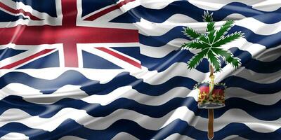 3d-illustrazione di una bandiera britannica del territorio dell'Oceano Indiano - bandiera sventolante realistica del tessuto foto