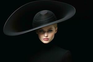 un' donna indossare un' surreale cappello.ai generativo foto