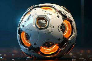 futuristico calcio sfera. creare ai foto