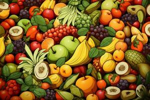 stimolante frutta puzzle modulo. creare ai foto